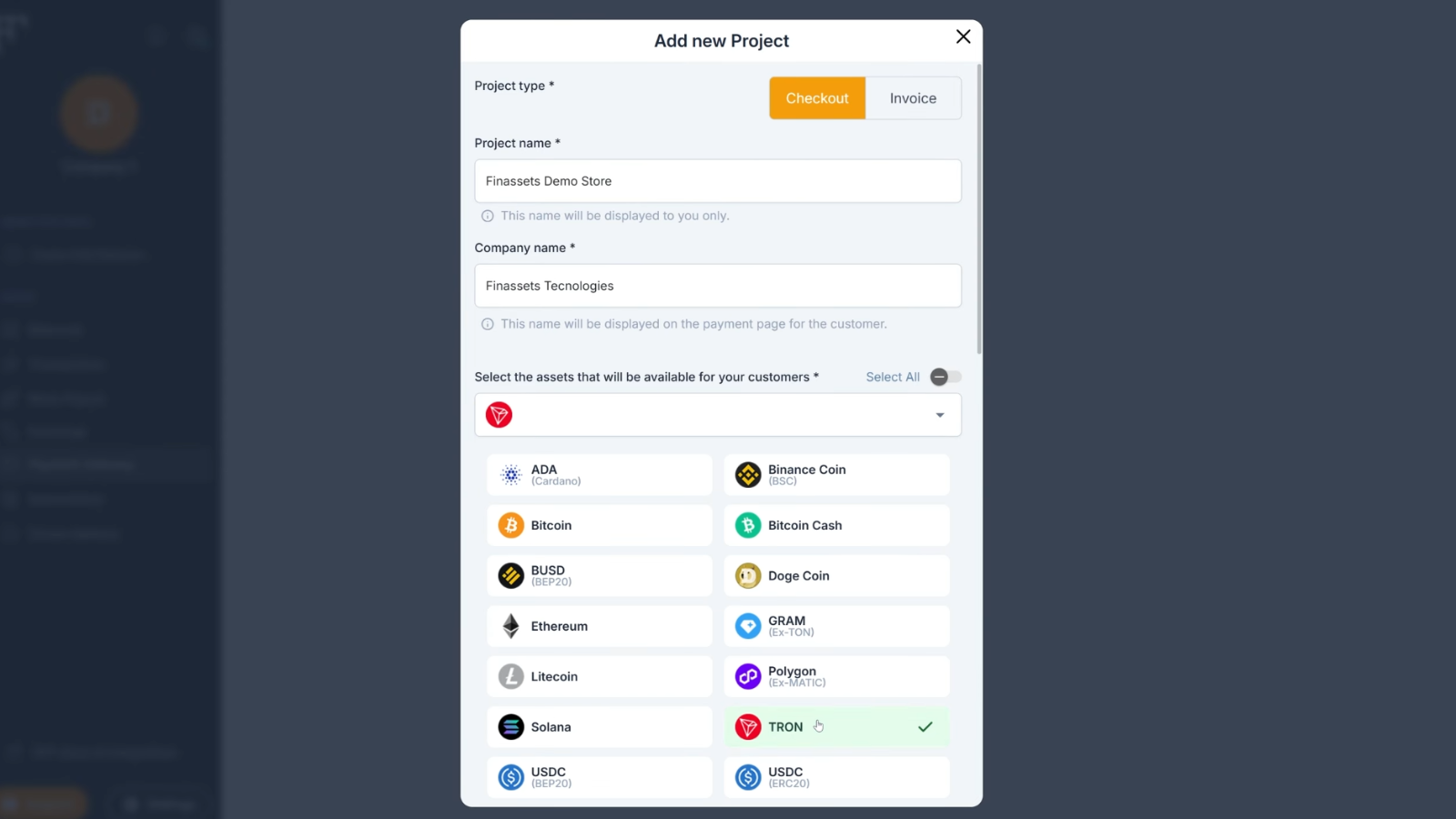 TRX payment setup tutorial