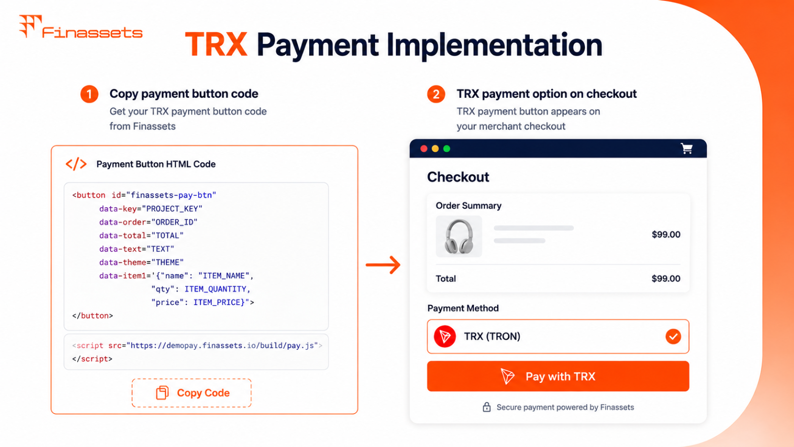 TRX crypto payment checkout