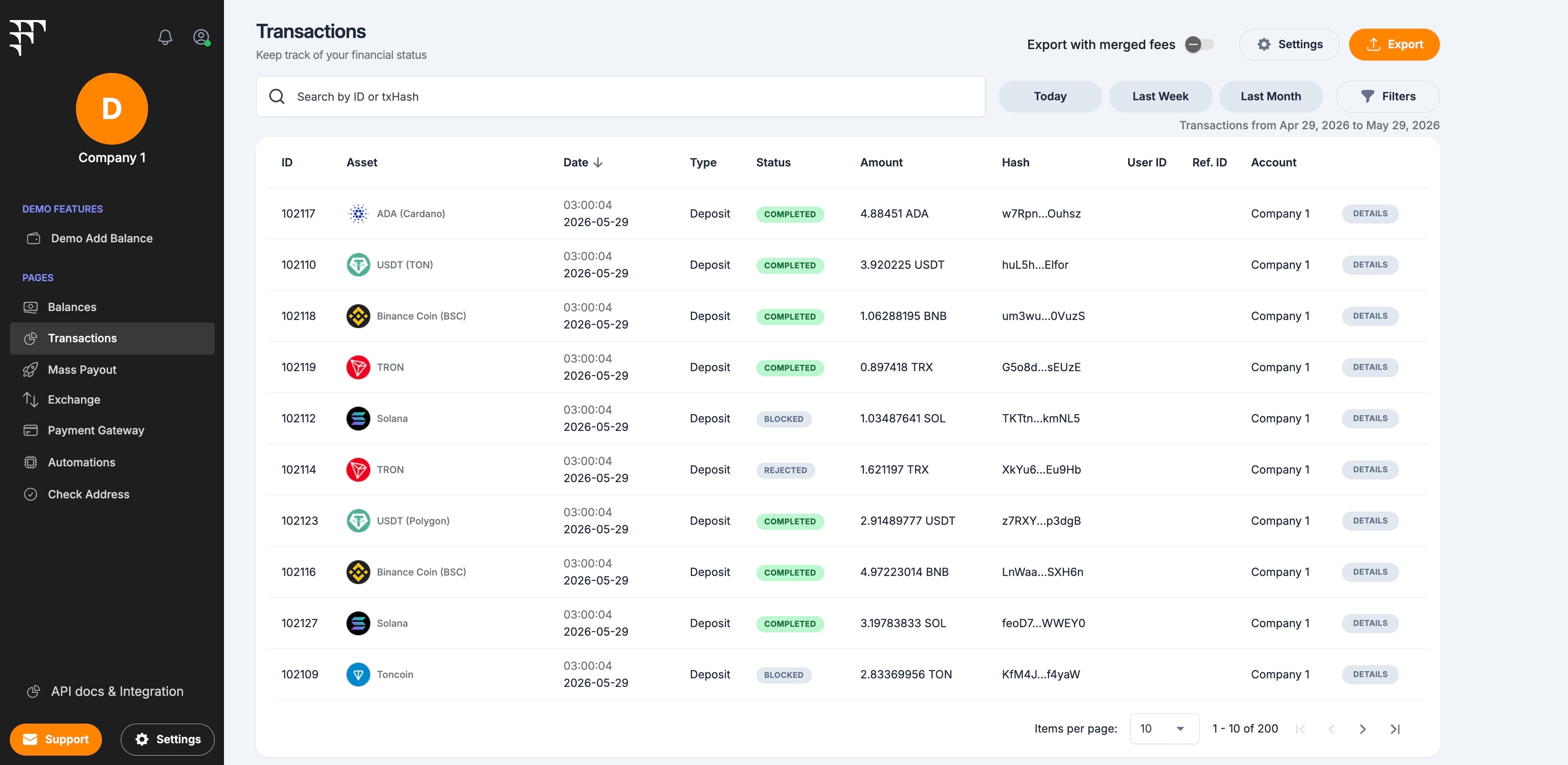 Crypto Payment Gateway UI